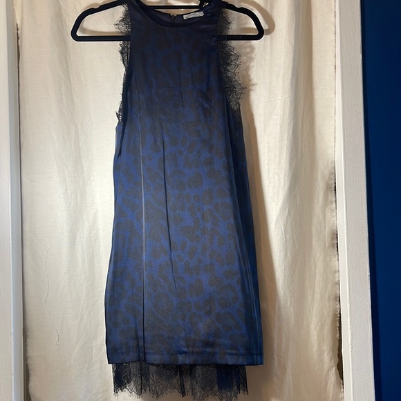 Dresses | Navy Blue Spotted Zara Print Slip Dress Excellent Condition ...